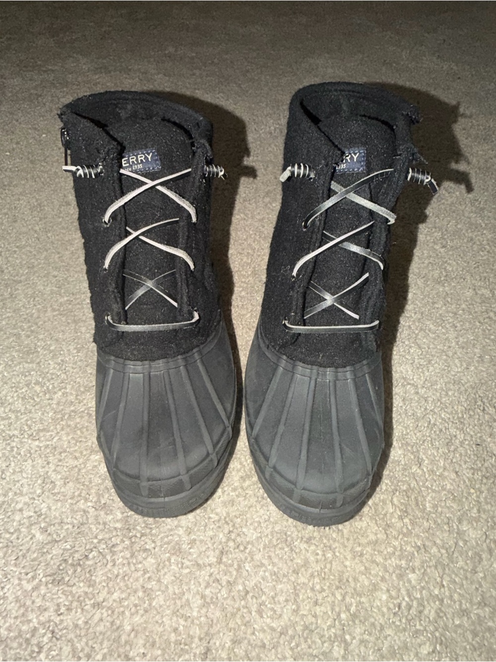 Sperry Black Waterproof Duck Boots